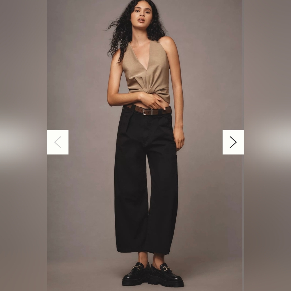 CofH Cara Cropped Pleated Trouser•Black•34